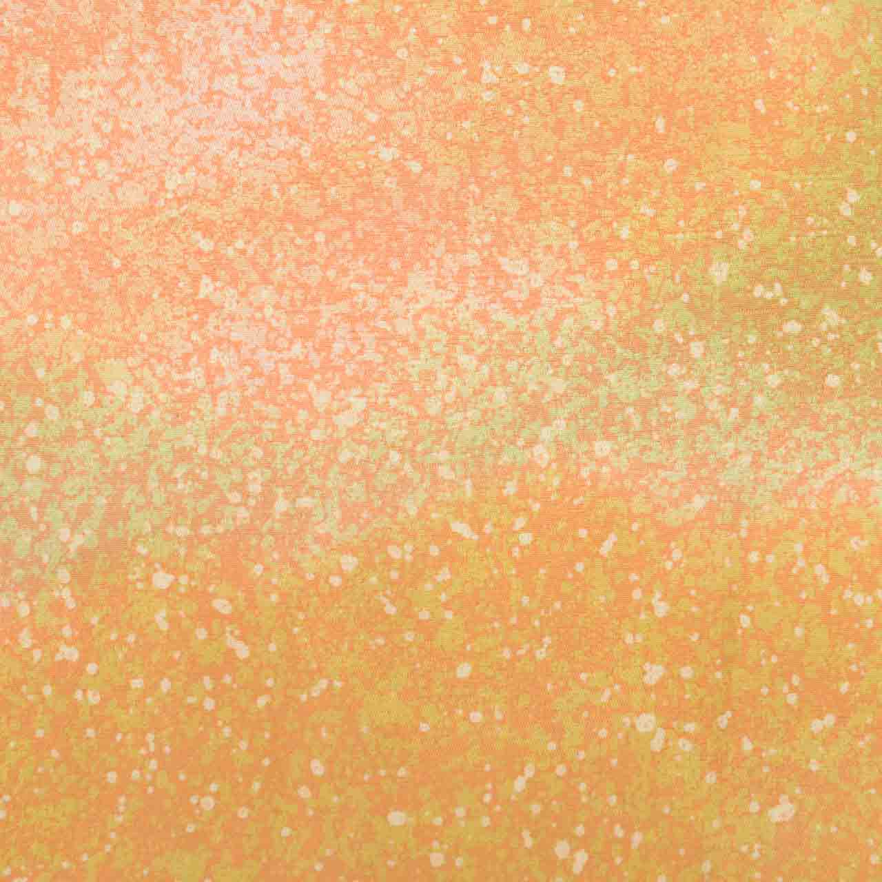 [Used] Silk Haori (short jacket), Recycled Haori, Sleeve length 64.0cm (25.2in), Body length 78.0cm (30.7in), Orange color, Makizome (sprinkled paste) pattern, uu1935b 