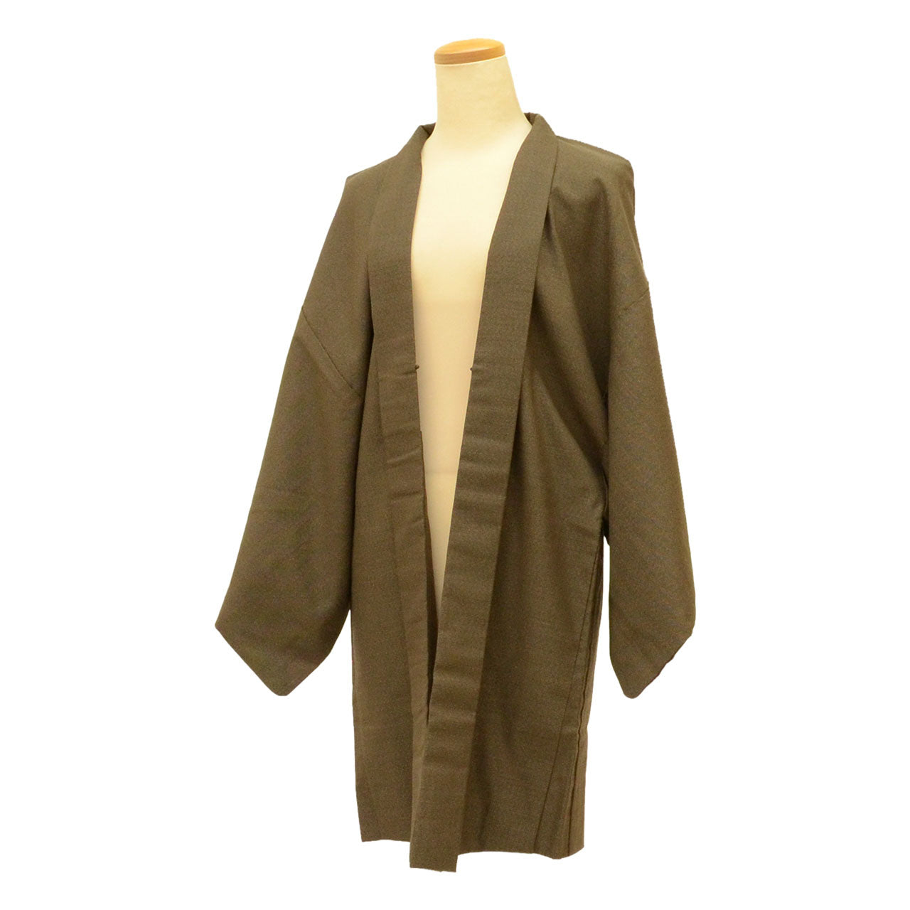 [Used] Men's Long Haori Jacket, Recycled, Wool, Sleeve Length 67.0cm (26.4in), Body Length 91.0cm (35.8in), Brown, Men's uu1937b 