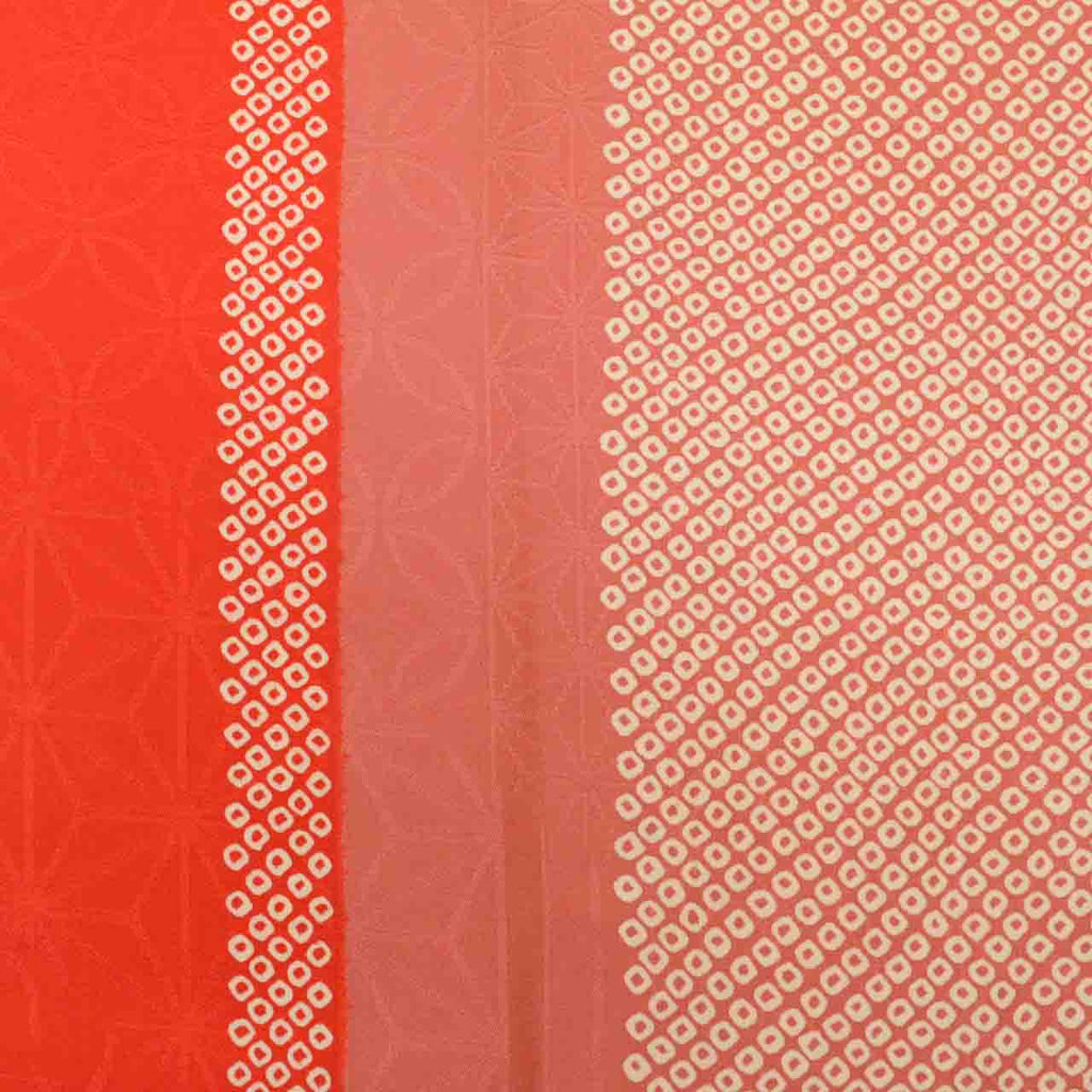 Vintage Japanese Kimono | Women's Nagajuban | Red Orange Silk | Hemp Leaf Kanoko | For Furisode | Sustainable | uu1949b