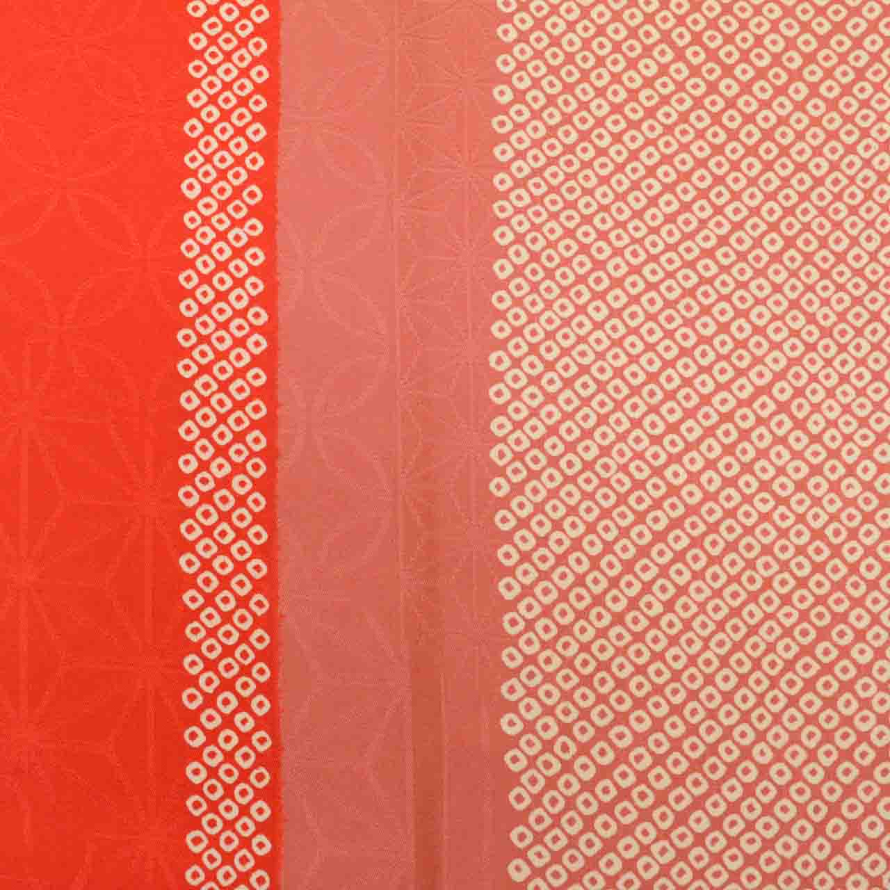 Vintage Japanese Kimono | Women's Nagajuban | Red Orange Silk | Hemp Leaf Kanoko | For Furisode | Sustainable | uu1949b