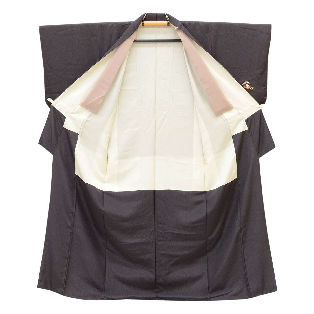 Vintage Japanese Kimono | Tsukesage | Purple Silk | Kai-awase Shell Game | Embroidery | With Kasane-eri | Size M | Sustainable | uu1958b