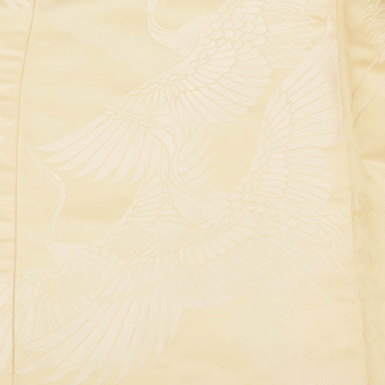 Vintage Japanese Kimono | Shiromuku | Silk | Flying Crane Wave | Kara-ori | Bridal | Size M | Sustainable | uu2004b