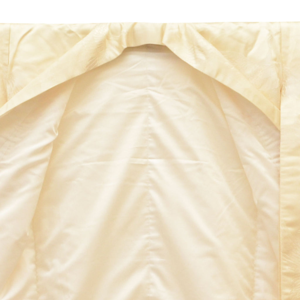 Vintage Japanese Kimono | Shiromuku | Silk | Flying Crane Wave | Kara-ori | Bridal | Size M | Sustainable | uu2004b