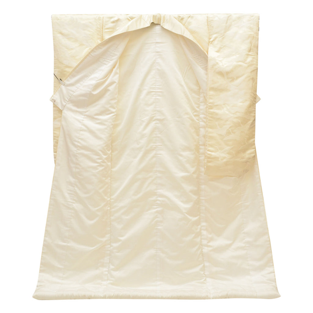Vintage Japanese Kimono | Shiromuku | Silk | Flying Crane Pattern | Bridal | Tall Size LL | Sustainable | uu2005b