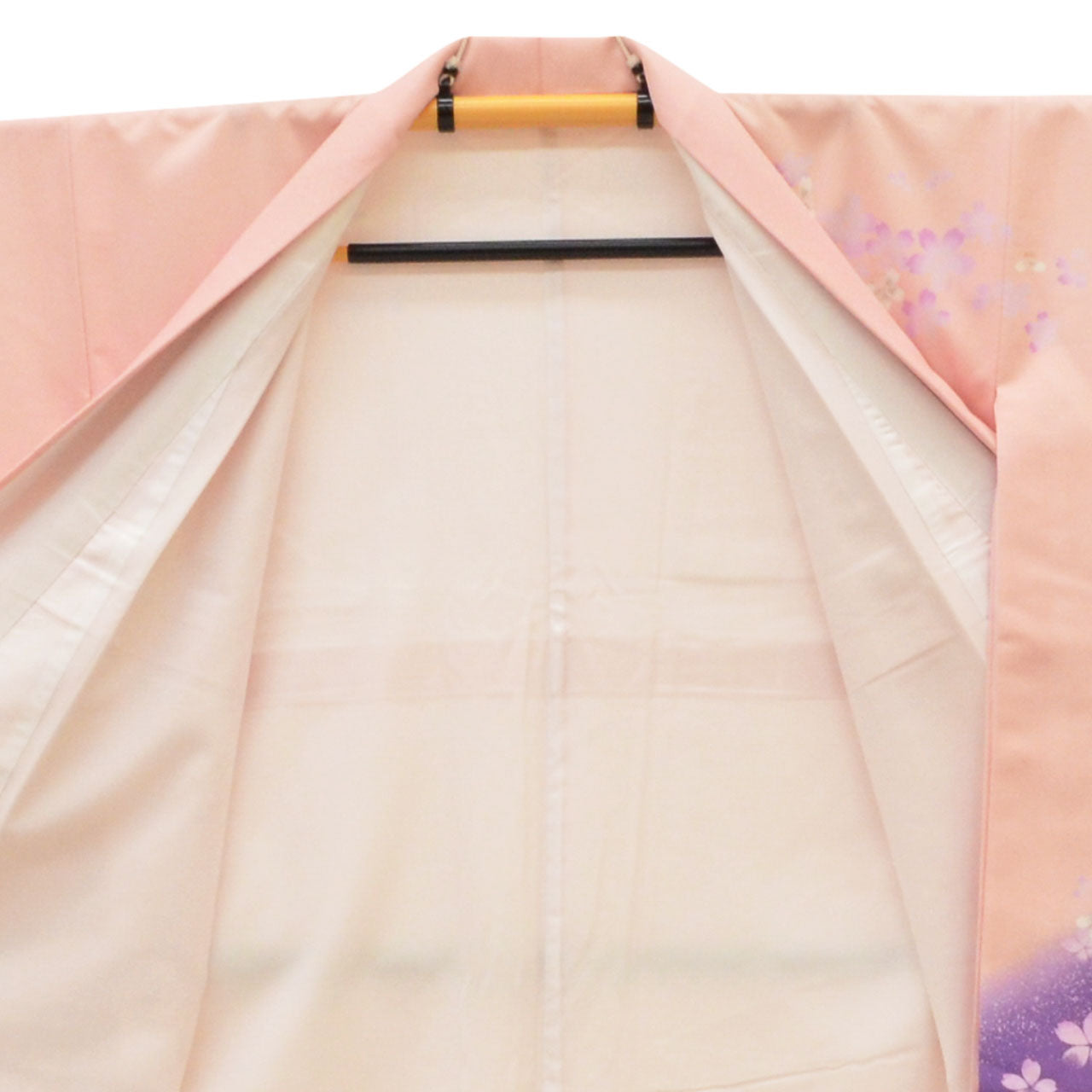 Vintage Japanese Kimono | Ni-shaku Furisode | Pink Synthetic | Rabbit Pattern | Washable | For Hakama | Size M | Sustainable | uu2013b