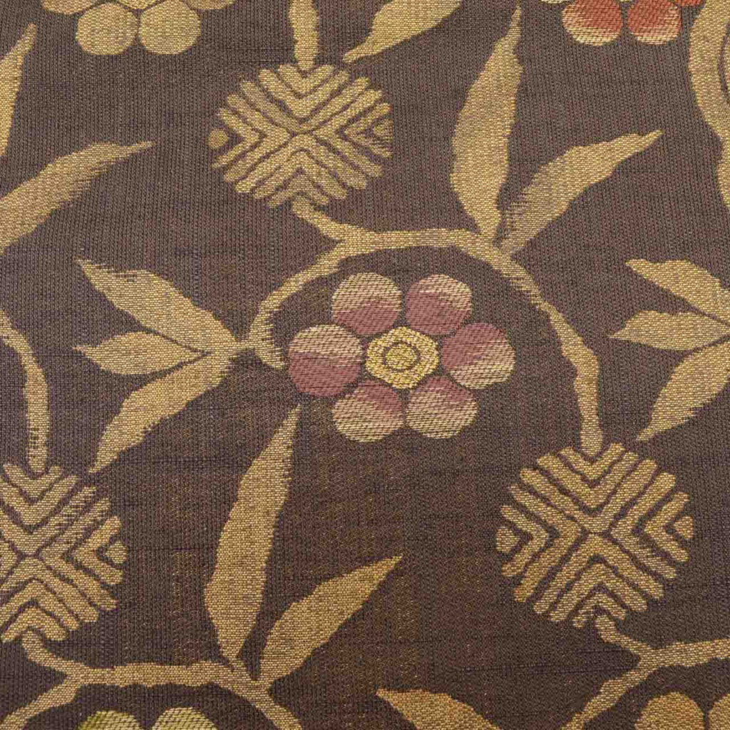 Vintage Japanese Obi | Fukuro Obi | Silk Tsumugi | Floral Arabesque | Gold Thread | Kano-no-Miyako | Semi-formal | Sustainable | uu2023b