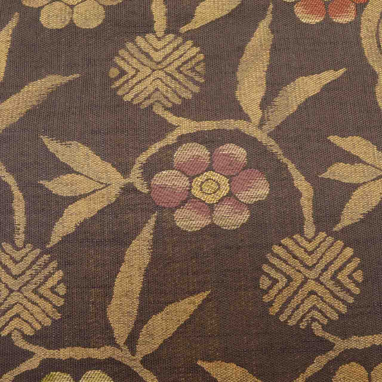 Vintage Japanese Obi | Fukuro Obi | Silk Tsumugi | Floral Arabesque | Gold Thread | Kano-no-Miyako | Semi-formal | Sustainable | uu2023b