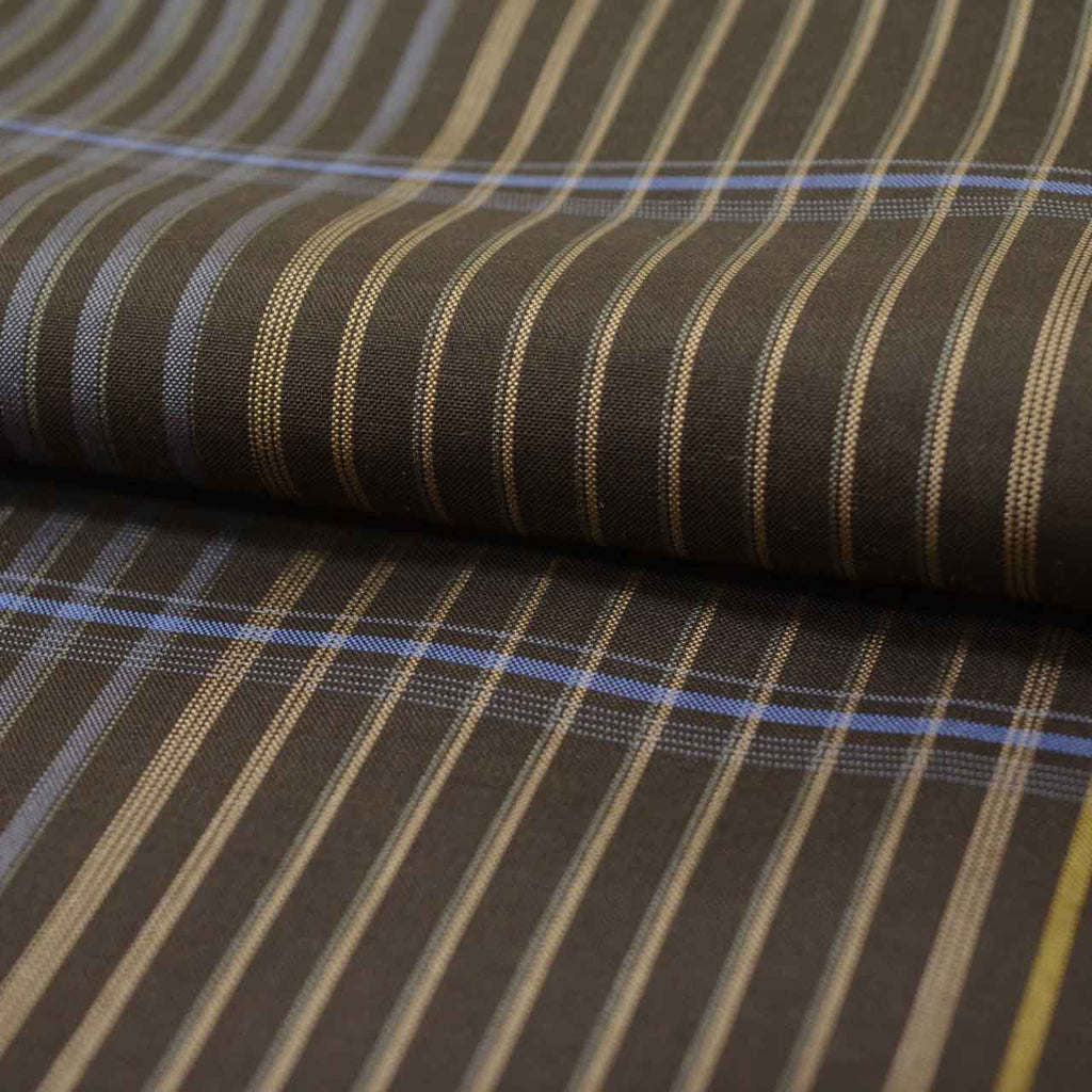 Vintage Japanese Kimono | Oshima Tsumugi | Brown Silk | Stripe | Harebare Guard | Unused | Tall Size LL | Sustainable | uu2037b