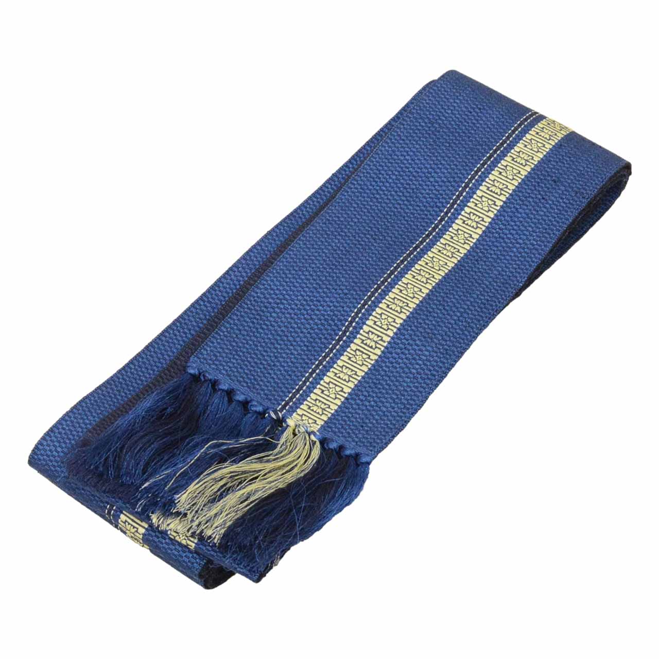 [Used] Recycled Kimono and Haori Set Ensemble for Men, Oshima Tsumugi Silk, Unused, Sleeve Length 69.5cm, Body Length 146cm, Size L, Navy Blue, Tortoiseshell Pattern, Includes Nagajuban (undergarment), Obi (sash), and Haori Cord. (uu2050b) 