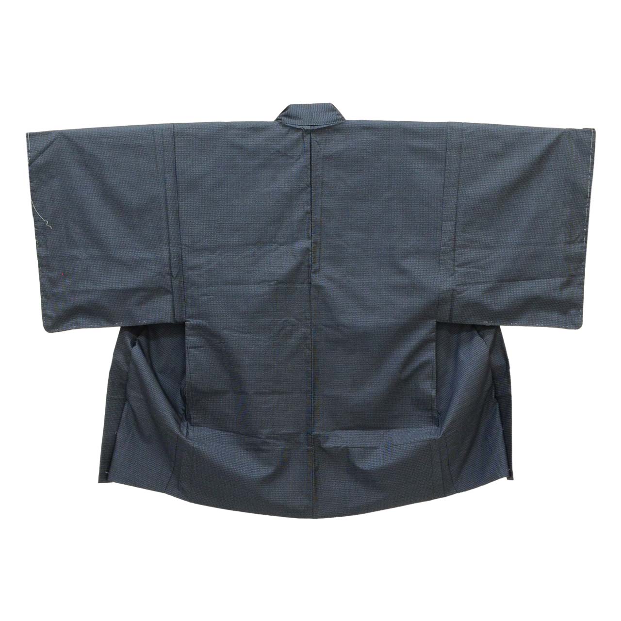 [Used] Recycled Kimono and Haori Set Ensemble for Men, Oshima Tsumugi Silk, Unused, Sleeve Length 69.5cm, Body Length 146cm, Size L, Navy Blue, Tortoiseshell Pattern, Includes Nagajuban (undergarment), Obi (sash), and Haori Cord. (uu2050b) 