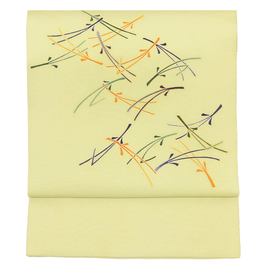 Vintage Japanese Obi | Nagoya Obi | Silk | Pine Needle | Gold Foil | Semi-formal | Sustainable | uu2066b