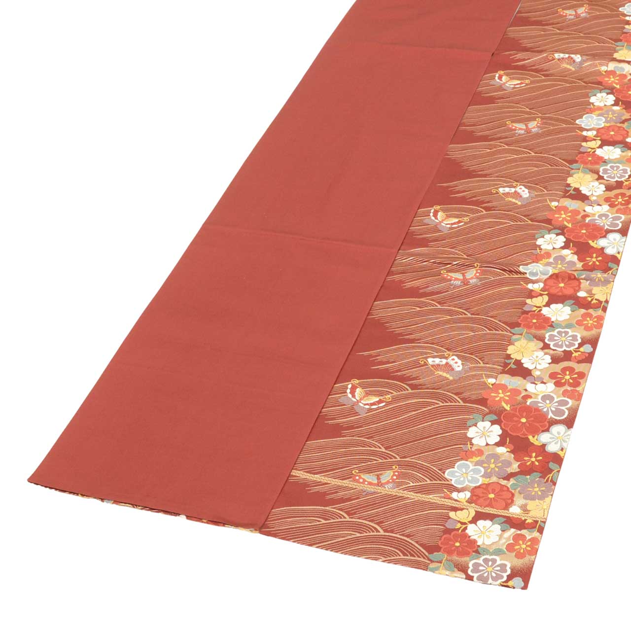 Vintage Japanese Obi | Fukuro Obi | Silk | Butterfly Floral | Kara-ori Hikihaku | Mimatsua | Sustainable | uu2069b
