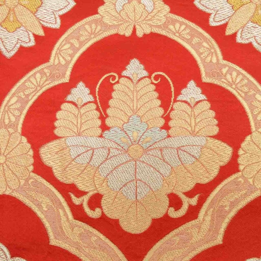 Vintage Japanese Obi | Fukuro Obi | Silk | Floral | Gold Silver Thread | Furisode | Sustainable | uu2070b