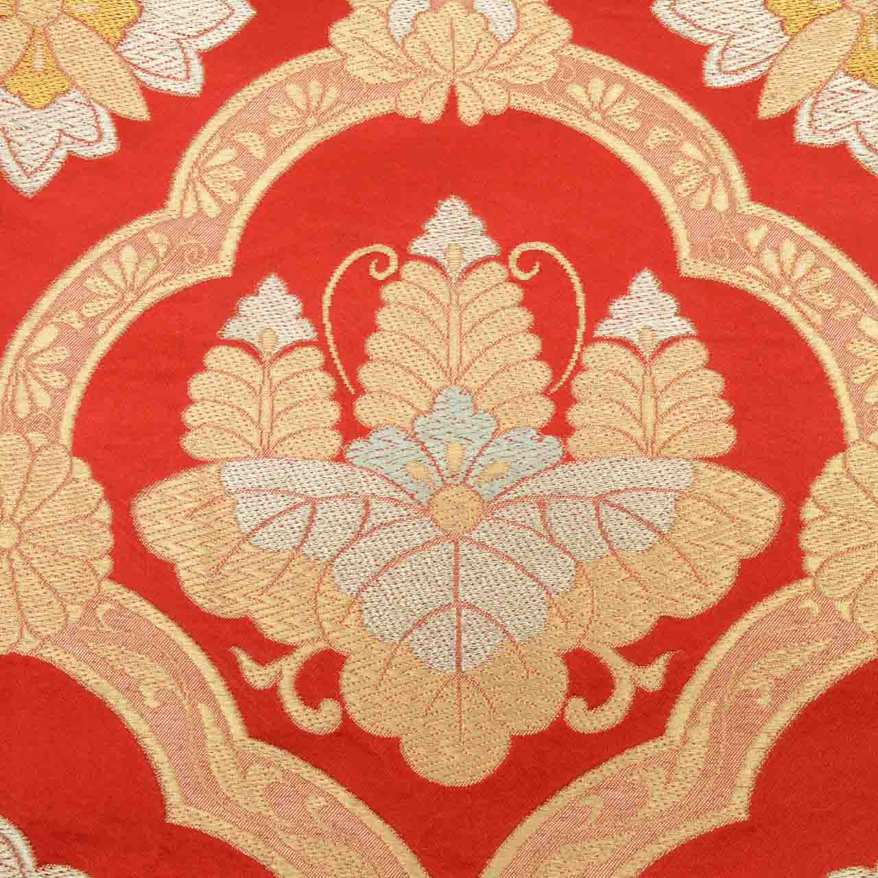 Vintage Japanese Obi | Fukuro Obi | Silk | Floral | Gold Silver Thread | Furisode | Sustainable | uu2070b