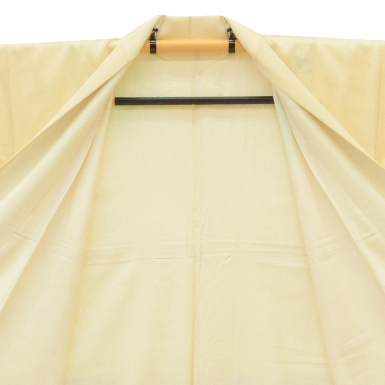 Vintage Japanese Kimono | Tsukesage | Yellow Silk | Bamboo Grass Yuzen | Unused | Size L | Sustainable | uu2076b