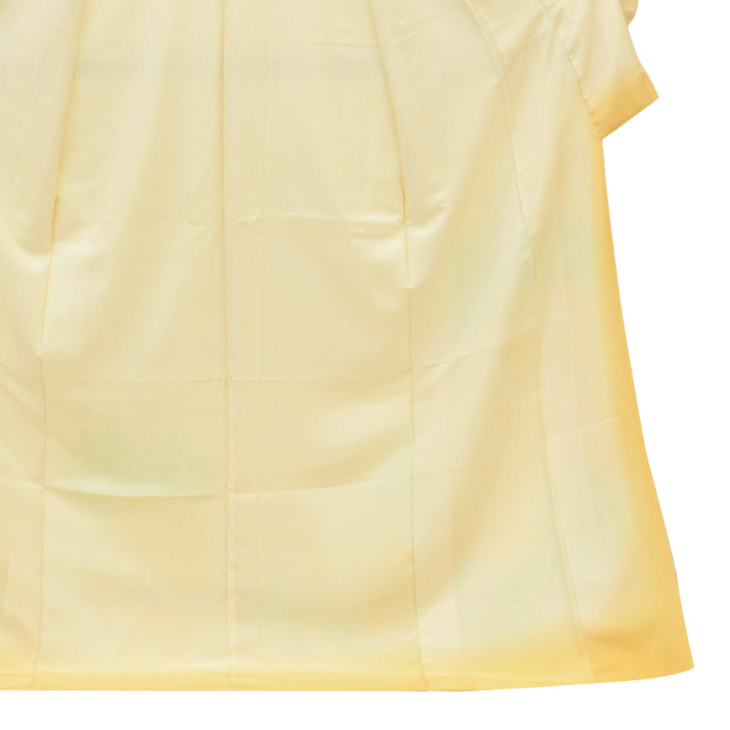 Vintage Japanese Kimono | Tsukesage | Yellow Silk | Bamboo Grass Yuzen | Unused | Size L | Sustainable | uu2076b