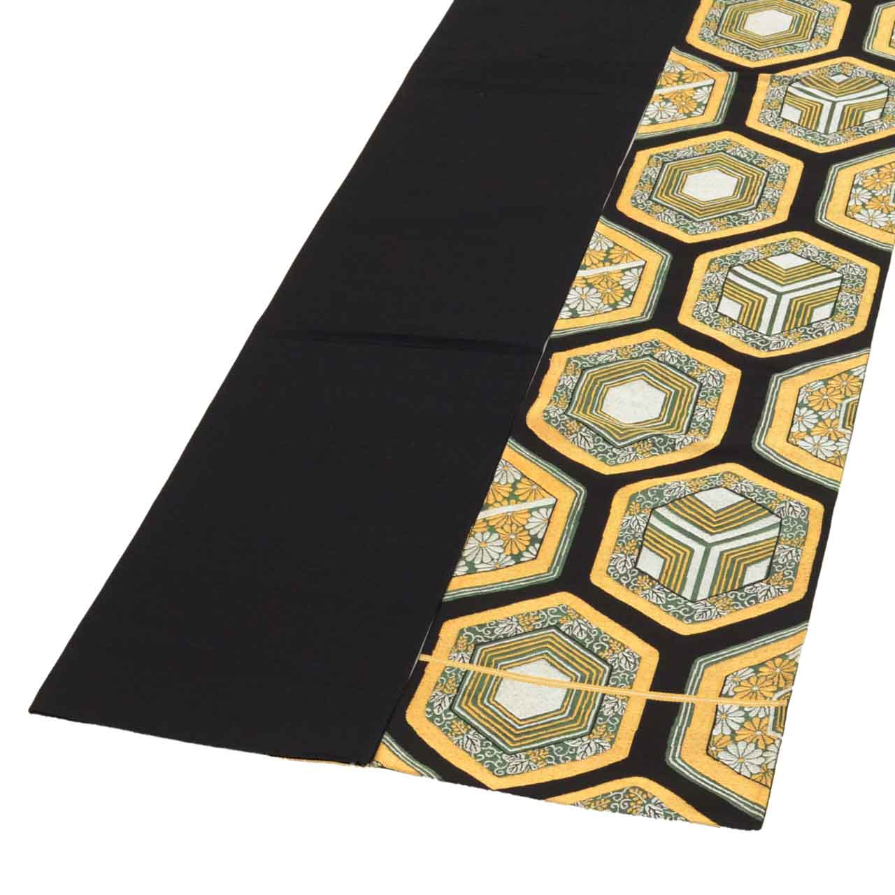 Vintage Japanese Obi | Fukuro Obi | Silk | Tortoiseshell Pattern | Gold Thread | Furisode | Sustainable | uu2084b