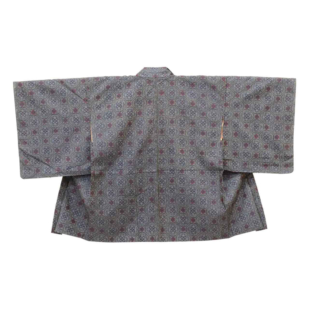 Vintage Japanese Kimono | Women's Tsumugi Ensemble | Navy Silk | Shokko Pattern | Unused | Size S | Sustainable | uu2089b