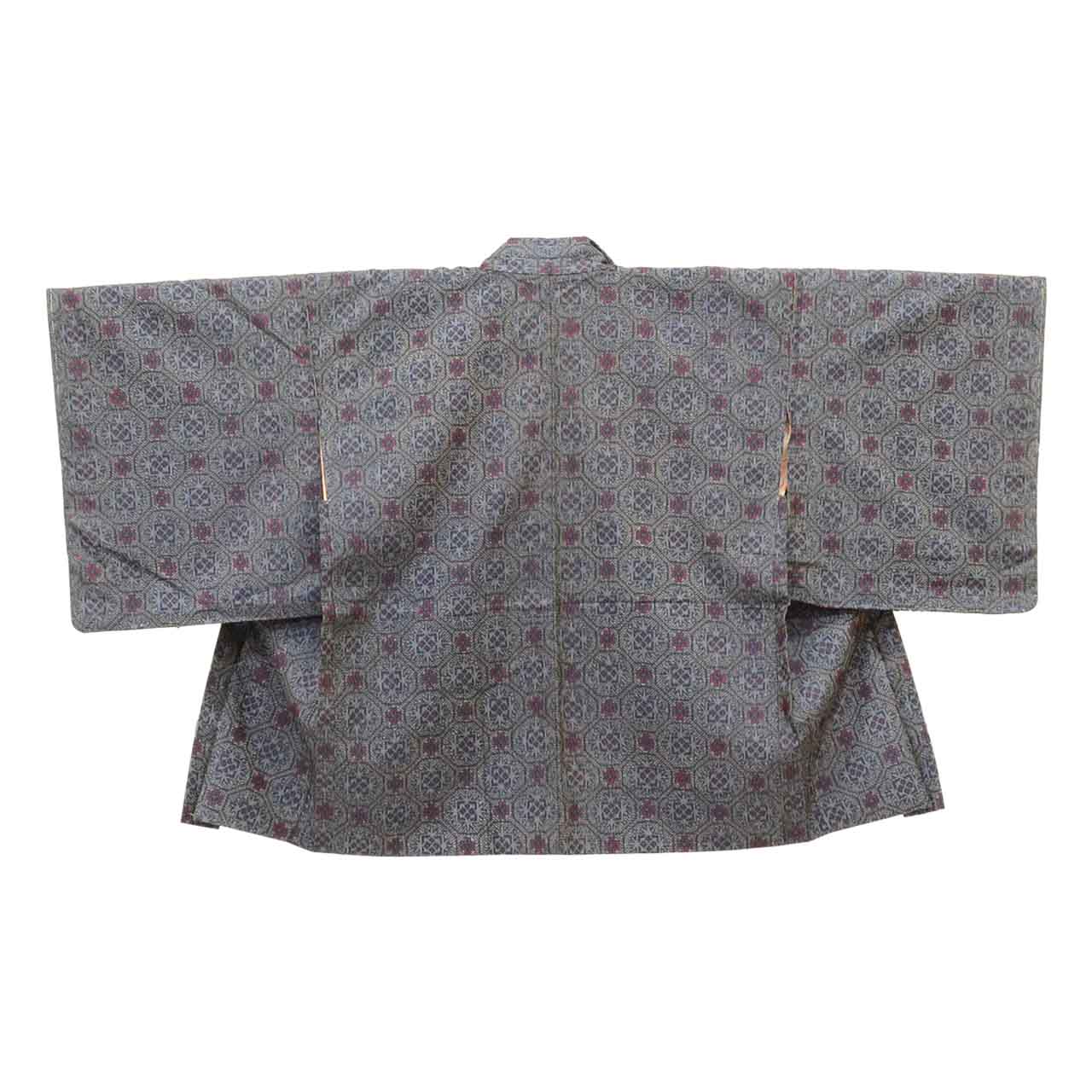 Vintage Japanese Kimono | Women's Tsumugi Ensemble | Navy Silk | Shokko Pattern | Unused | Size S | Sustainable | uu2089b