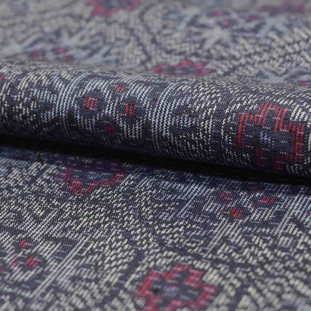 Vintage Japanese Kimono | Women's Tsumugi Ensemble | Navy Silk | Shokko Pattern | Unused | Size S | Sustainable | uu2089b
