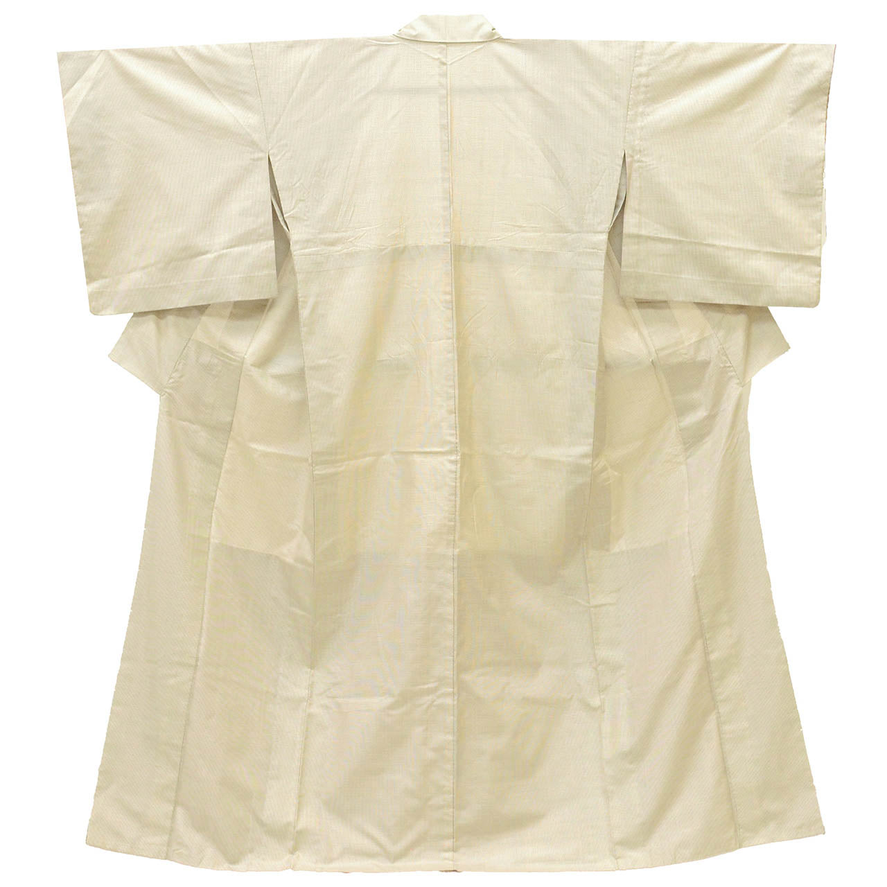 Vintage Japanese Kimono | Women's White Oshima Tsumugi Ensemble | White Silk | Tortoiseshell Kasuri | Sustainable | uu2091b