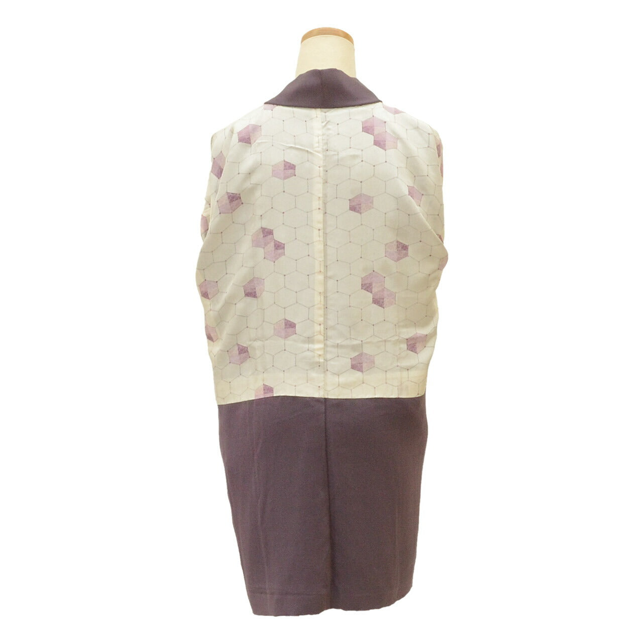 [Used] Long Haori (short kimono jacket), pure silk, recycled haori, sleeve length 63.0cm (24.8in), body length 84.5cm (33.3in), purple, floral pattern, unused item uu2112b 