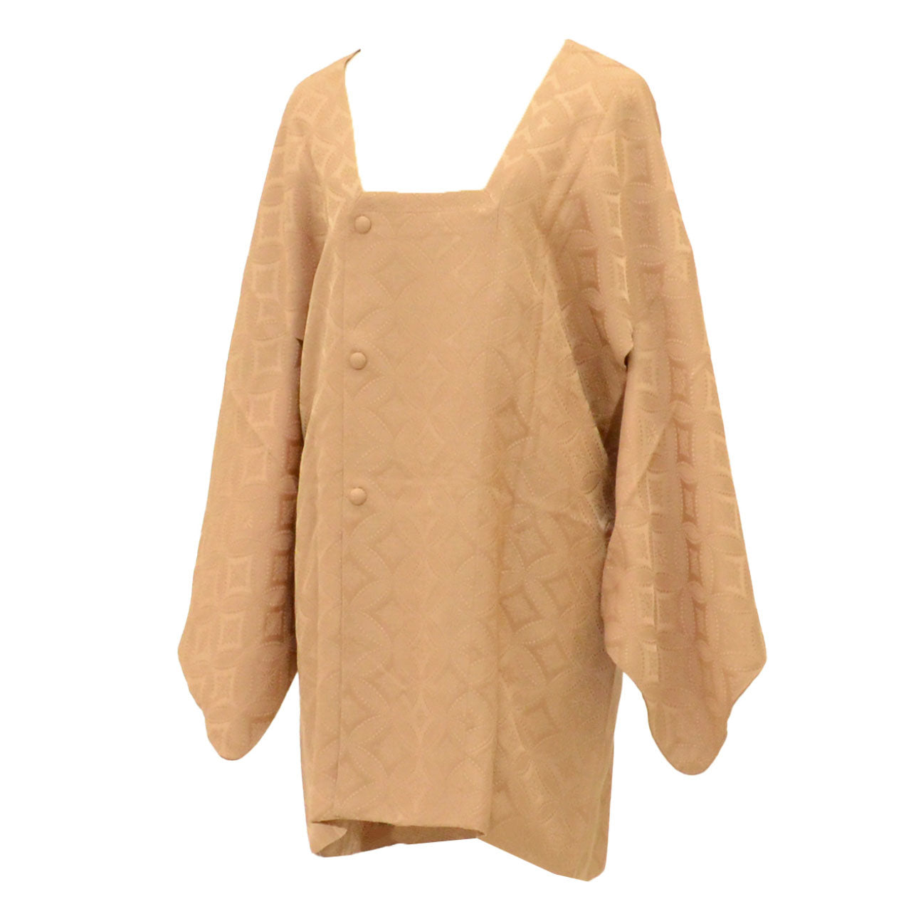 Vintage Japanese Kimono | Michiyuki Coat | Brown Silk | Shippo Interlocking Circles | Excellent | Sustainable | uu2123b