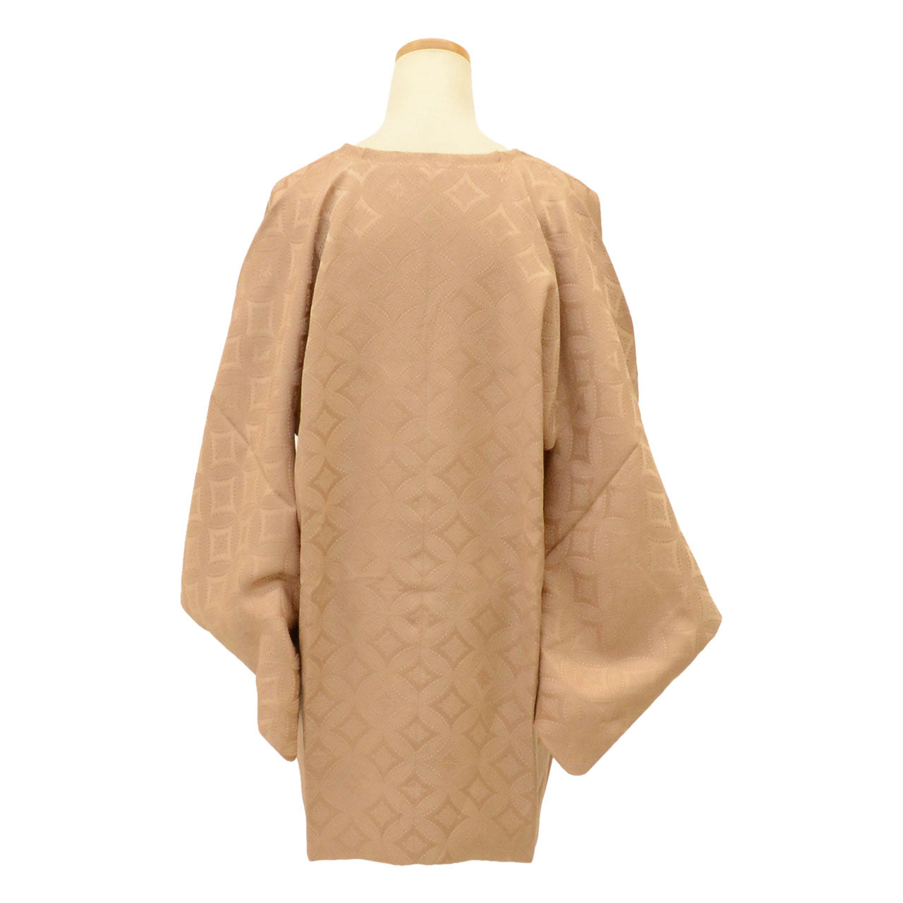 Vintage Japanese Kimono | Michiyuki Coat | Brown Silk | Shippo Interlocking Circles | Excellent | Sustainable | uu2123b