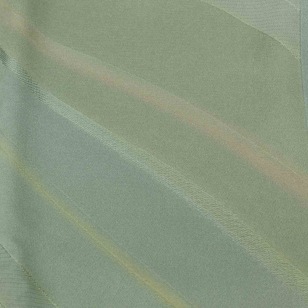 Vintage Japanese Kimono | Michiyuki Coat | Green Silk | Diagonal Stripe | Long | Sustainable | uu2126b