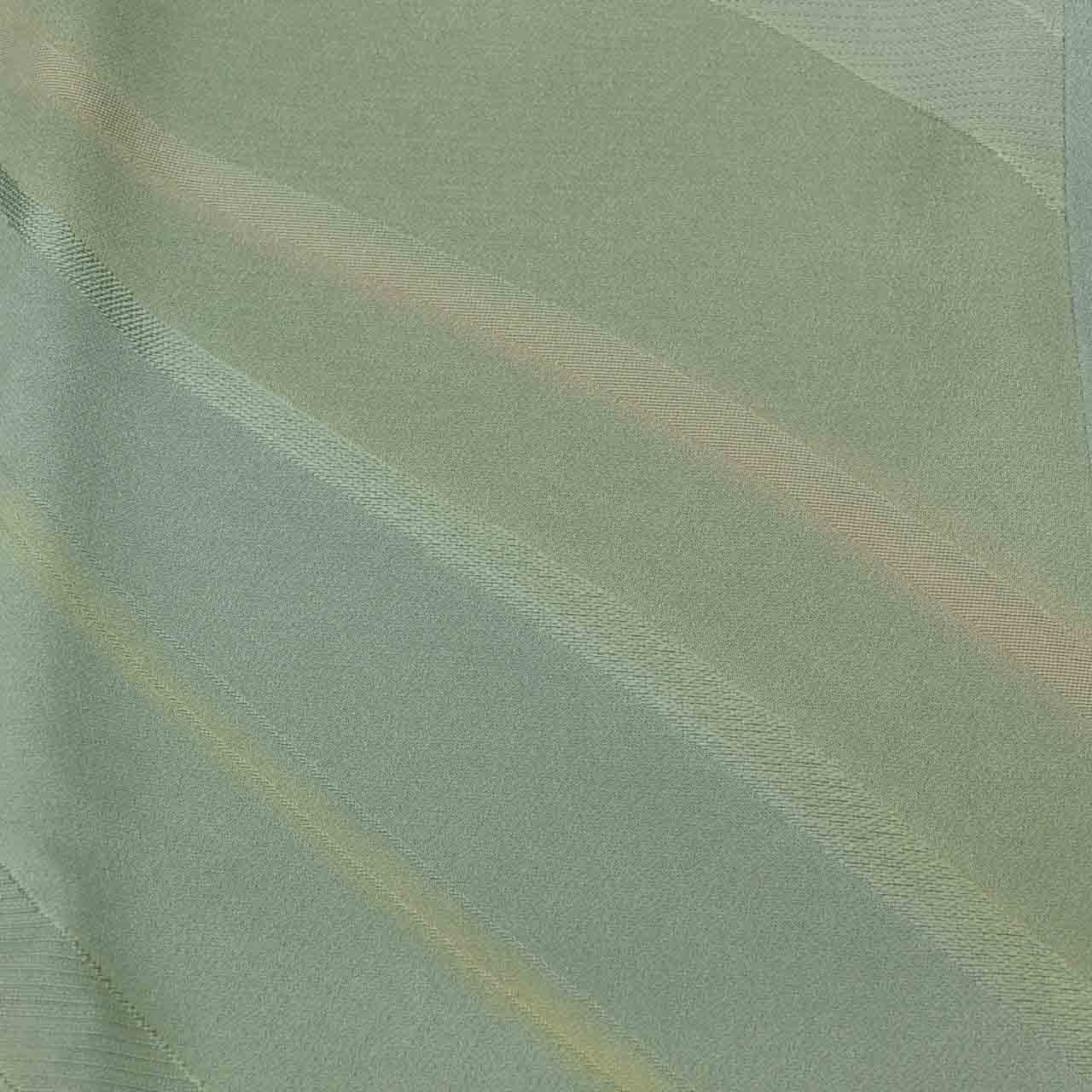 Vintage Japanese Kimono | Michiyuki Coat | Green Silk | Diagonal Stripe | Long | Sustainable | uu2126b