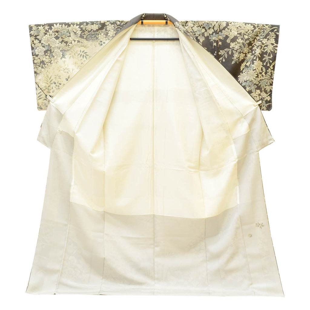Vintage Japanese Kimono | Shima Oshima Tsumugi | Silk | Stripe | Kotsumugi Kobo | Ikigabe Ito | Tall Size LL | Sustainable | uu2161b