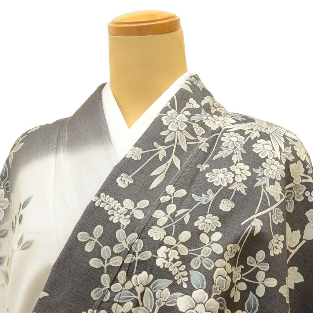 Vintage Japanese Kimono | Shima Oshima Tsumugi | Silk | Stripe | Kotsumugi Kobo | Ikigabe Ito | Tall Size LL | Sustainable | uu2161b