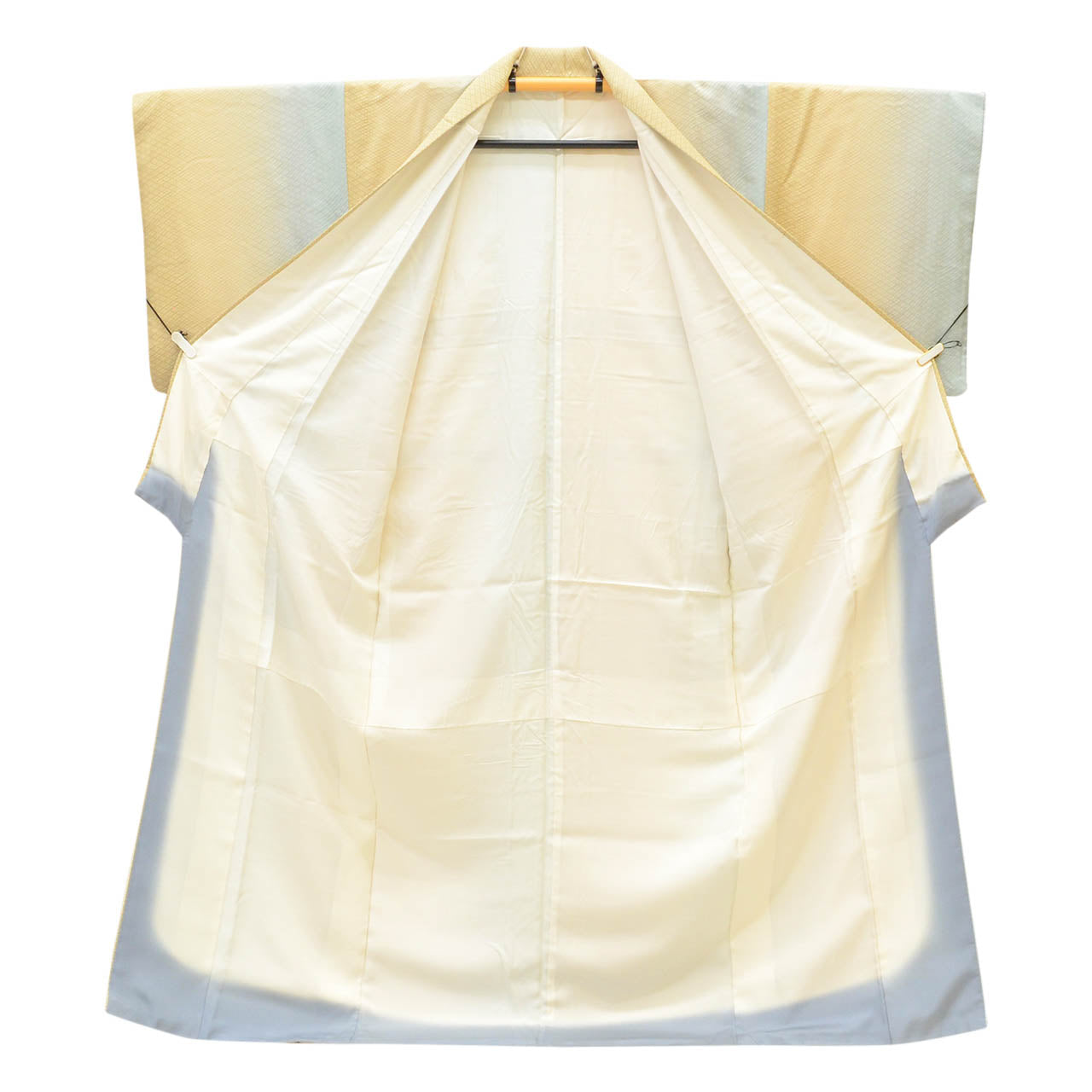 [Used] Recycled Kimono, Komon Kimono, Pure Silk, Size L, Excellent Condition, Length 165.0cm (65.0in), Sleeve Length 68.3cm (26.9in), Lined, Ready-made, Brown, Diamond Pattern, Gradation, Reused uu2164b 