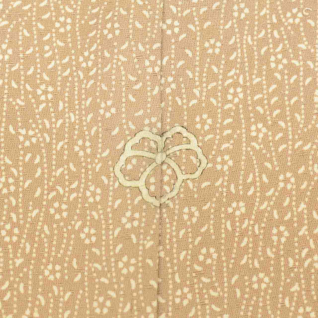Vintage Japanese Kimono | Tsukesage | Brown Silk | Small Floral Arabesque | Gold Embroidery | One Crest | Size M | Sustainable | uu2166b