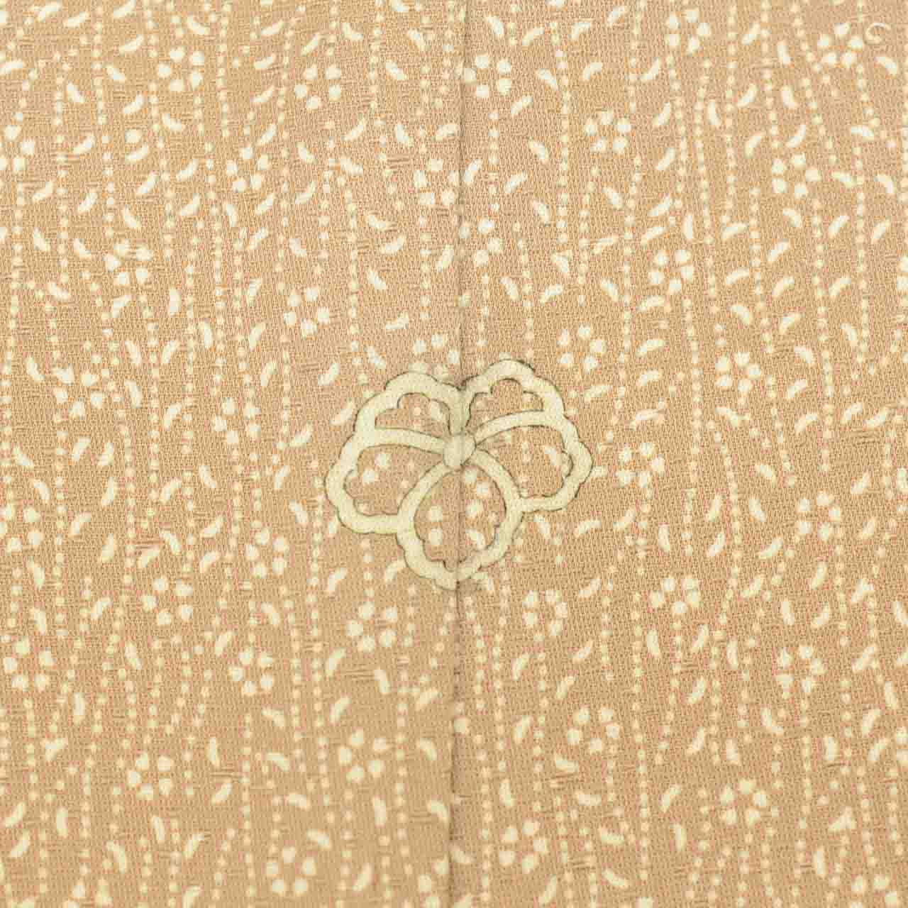 Vintage Japanese Kimono | Tsukesage | Brown Silk | Small Floral Arabesque | Gold Embroidery | One Crest | Size M | Sustainable | uu2166b