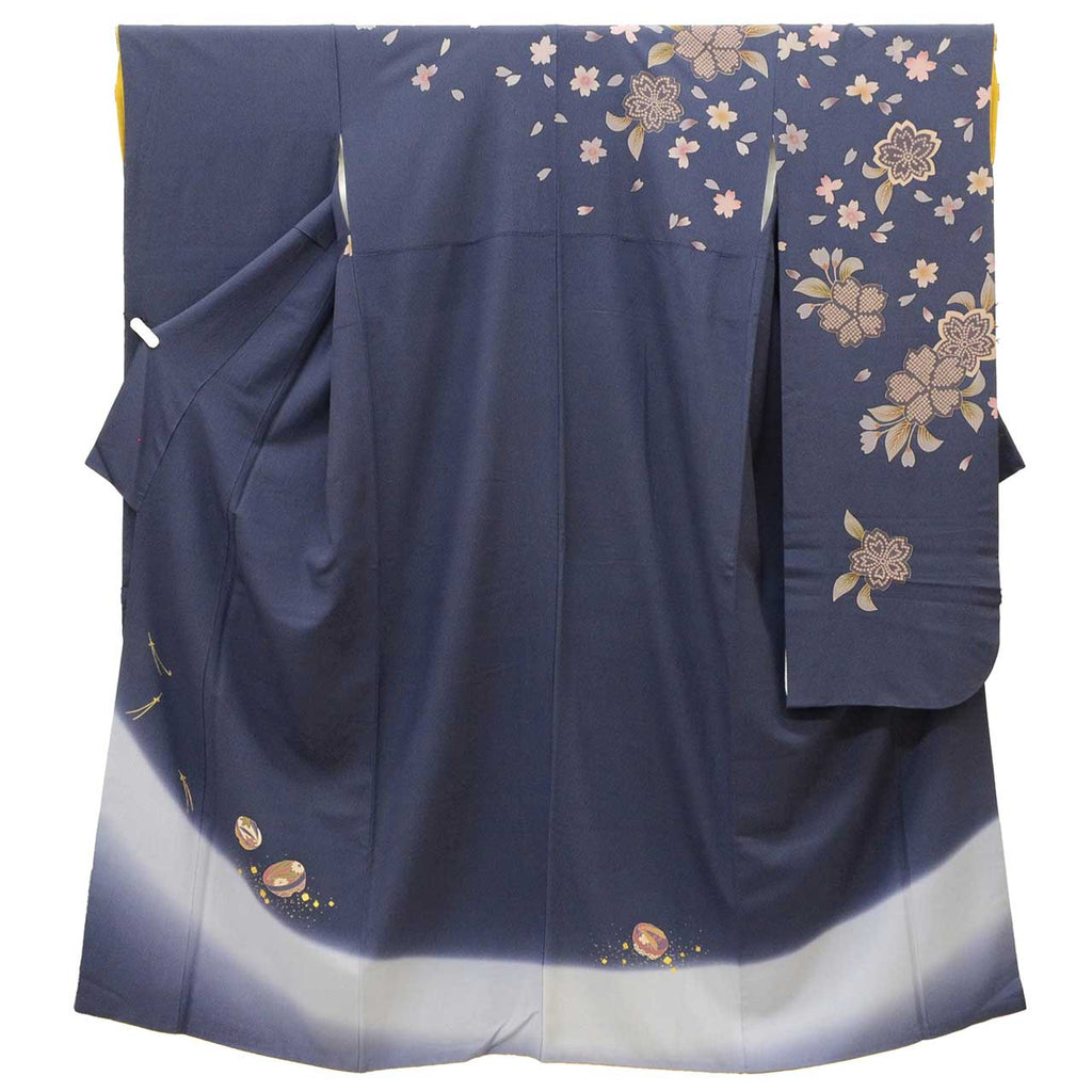 [Used] Recycled Kimono, Furisode (long-sleeved kimono), Vintage Furisode, Pure Silk, Size M (slightly larger than L), Special Item, Length 156.5cm (61.6in), Sleeve Length 64.0cm (25.2in), Lined, Reused uu2169b 