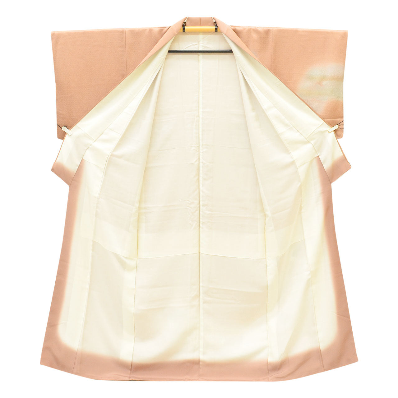Vintage Japanese Kimono | Tsukesage | Pink Silk | Fan Paper Drum Pattern | Gold Foil | Unused | Size M | Sustainable | uu2178b