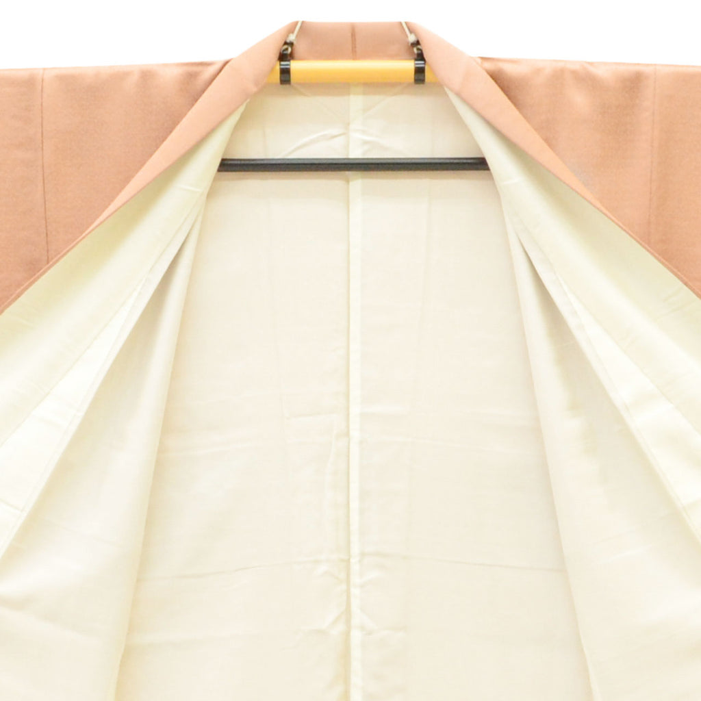 Vintage Japanese Kimono | Tsukesage | Pink Silk | Fan Paper Drum Pattern | Gold Foil | Unused | Size M | Sustainable | uu2178b