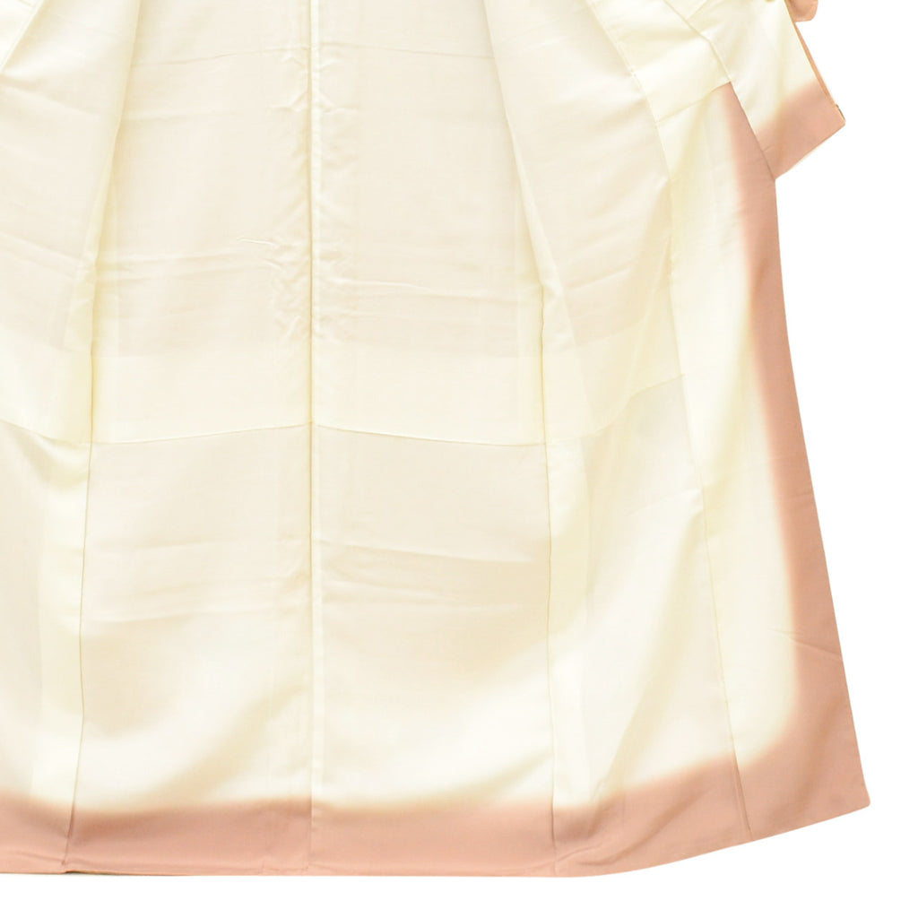 Vintage Japanese Kimono | Tsukesage | Pink Silk | Fan Paper Drum Pattern | Gold Foil | Unused | Size M | Sustainable | uu2178b