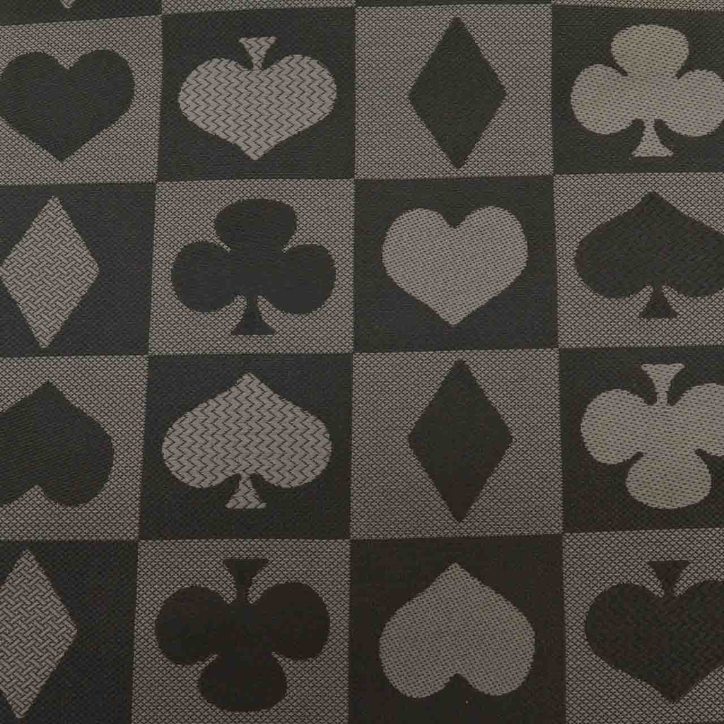 Vintage Japanese Obi | Kyo-bukuro Obi | Black Synthetic | Playing Card Heart Pattern | Washable | Casual | Sustainable | uu2184b