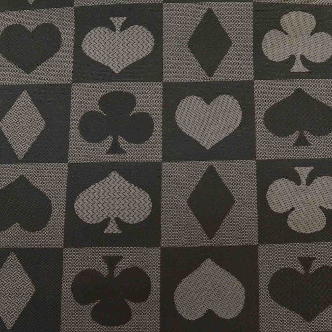 Vintage Japanese Obi | Kyo-bukuro Obi | Black Synthetic | Playing Card Heart Pattern | Washable | Casual | Sustainable | uu2184b