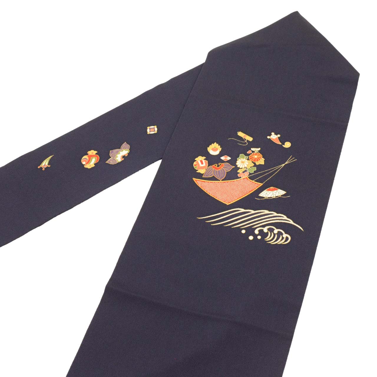 Vintage Japanese Obi | Nagoya Obi | Purple Silk Crepe | Takarazukushi | Gold Embroidery | Echigoya | Excellent | Sustainable | uu2187b
