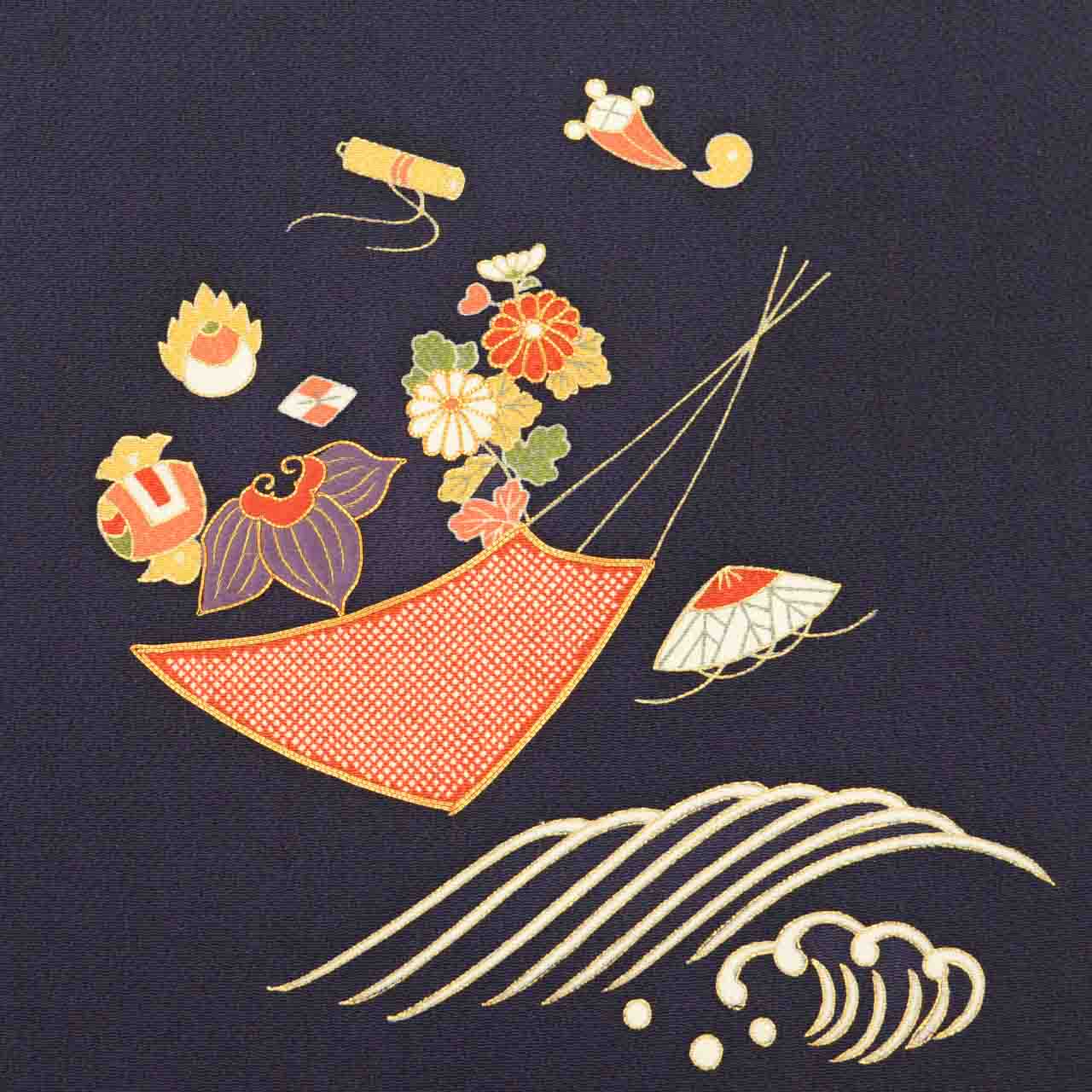 Vintage Japanese Obi | Nagoya Obi | Purple Silk Crepe | Takarazukushi | Gold Embroidery | Echigoya | Excellent | Sustainable | uu2187b