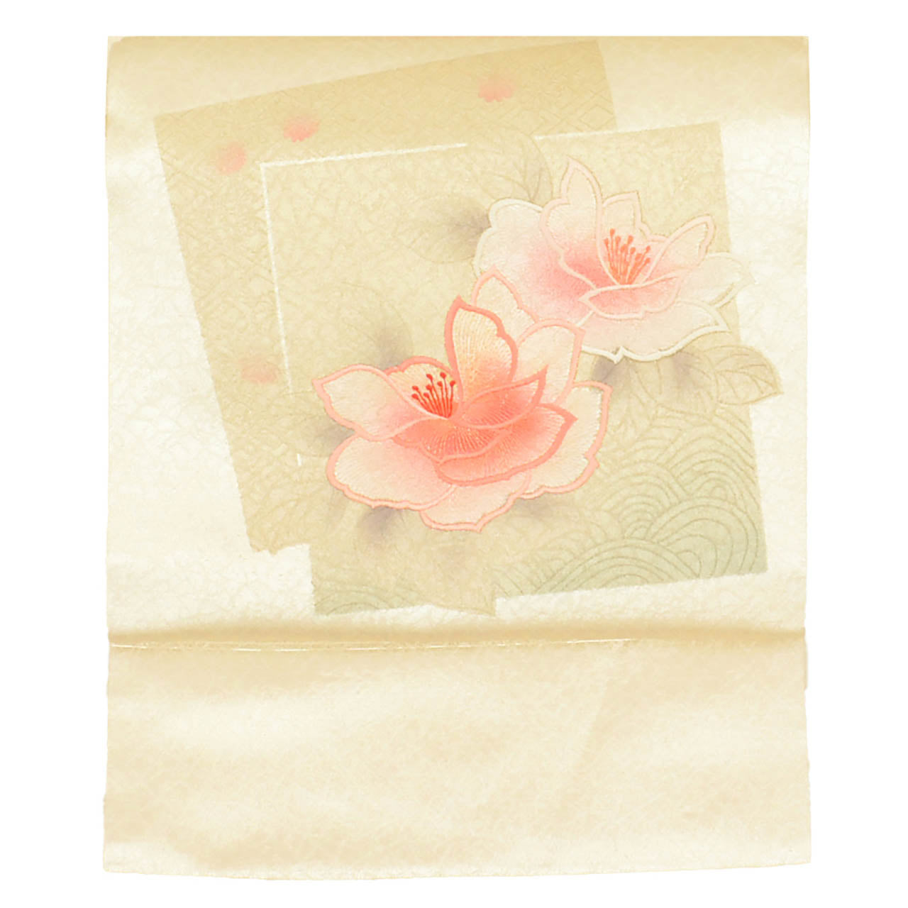 Vintage Japanese Obi | Nagoya Obi | Silk | Floral Embroidery | Gold Silver Thread | Semi-formal | Sustainable | uu2188b