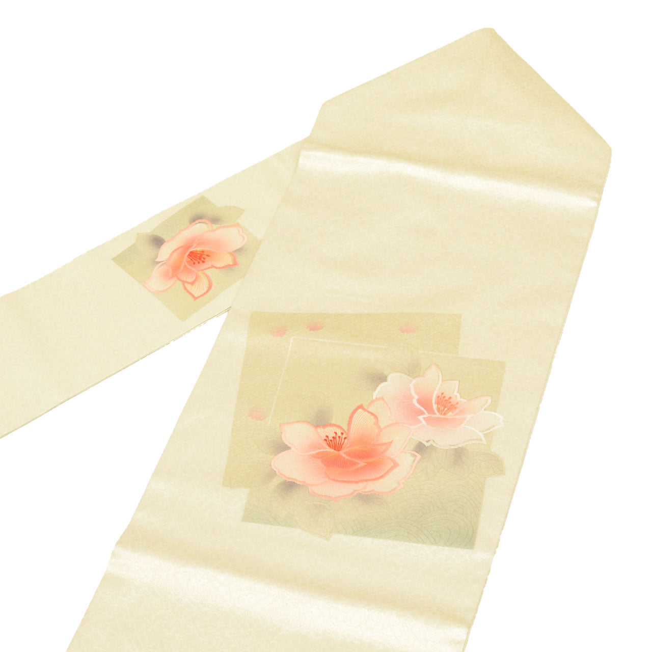 Vintage Japanese Obi | Nagoya Obi | Silk | Floral Embroidery | Gold Silver Thread | Semi-formal | Sustainable | uu2188b