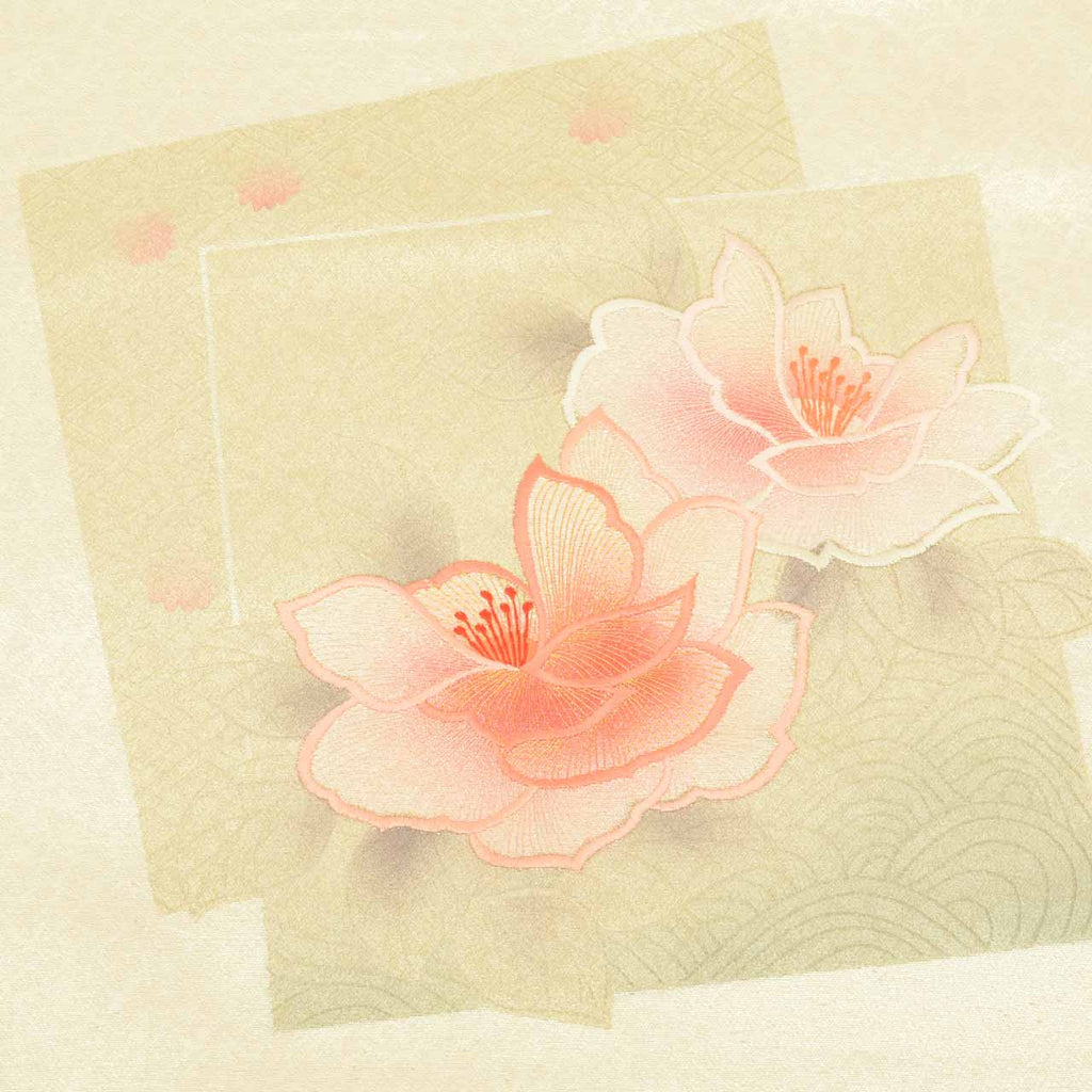 Vintage Japanese Obi | Nagoya Obi | Silk | Floral Embroidery | Gold Silver Thread | Semi-formal | Sustainable | uu2188b