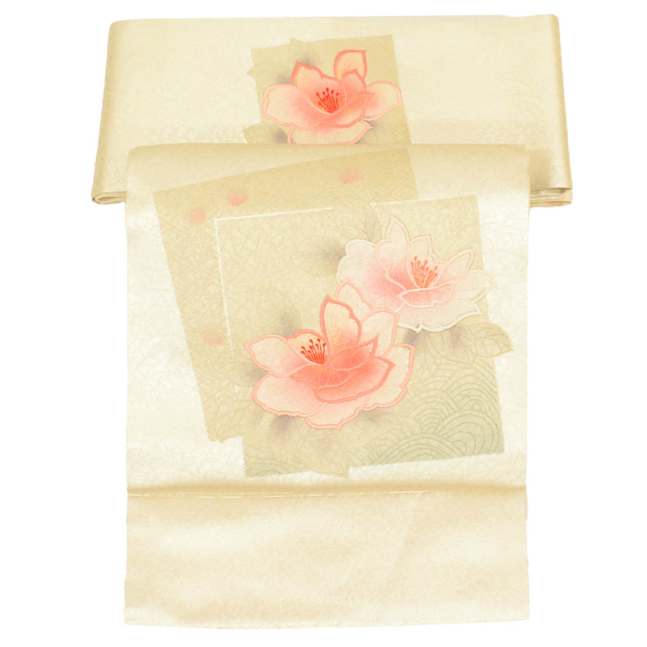 Vintage Japanese Obi | Nagoya Obi | Silk | Floral Embroidery | Gold Silver Thread | Semi-formal | Sustainable | uu2188b