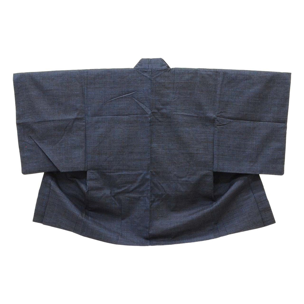 Vintage Japanese Kimono | Men's Tsumugi Ensemble | Navy Silk | Unused | With Himo | Size L | Sustainable | uu2191b