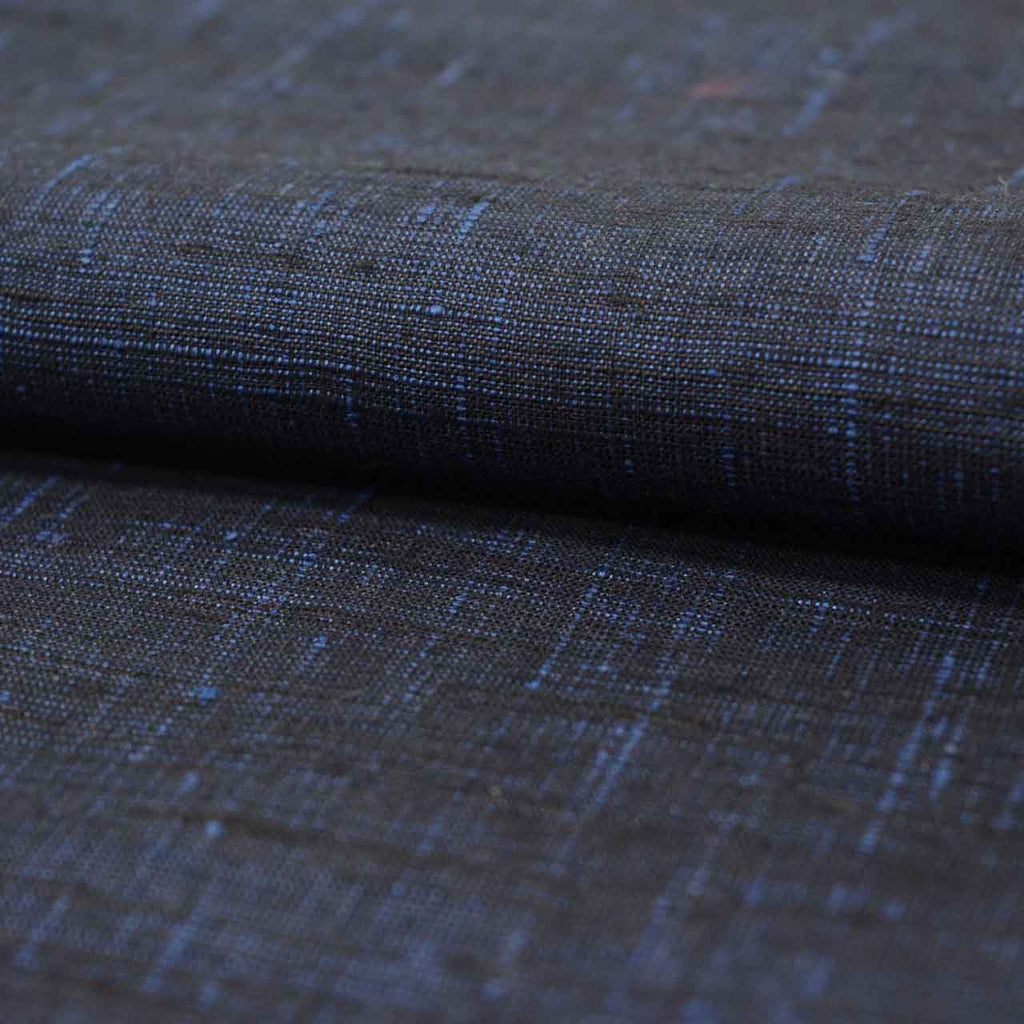 Vintage Japanese Kimono | Men's Tsumugi Ensemble | Navy Silk | Unused | With Himo | Size L | Sustainable | uu2191b