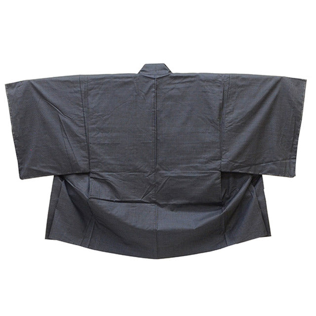 [Used] Recycled Kimono and Haori Set Ensemble for Men, Oshima Tsumugi Silk, Unused, Sleeve Length 72.6cm (28.6in), Body Length 147.0cm (57.9in), Size L, Navy Blue, Tortoiseshell Pattern, with Haori Cord, Men's uu2194b 